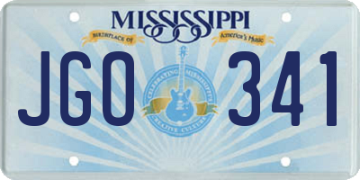 MS license plate JGO341