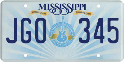 MS license plate JGO345