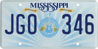 MS license plate JGO346