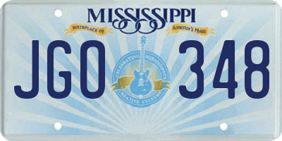 MS license plate JGO348
