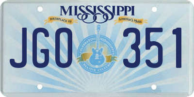 MS license plate JGO351