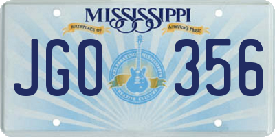 MS license plate JGO356