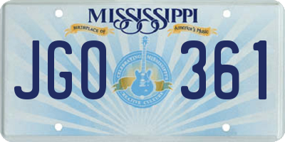 MS license plate JGO361