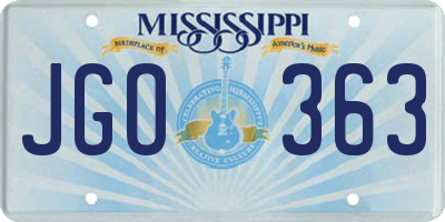 MS license plate JGO363