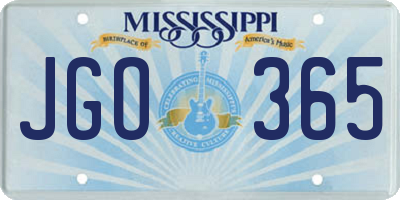 MS license plate JGO365