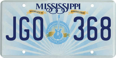 MS license plate JGO368