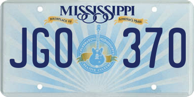 MS license plate JGO370