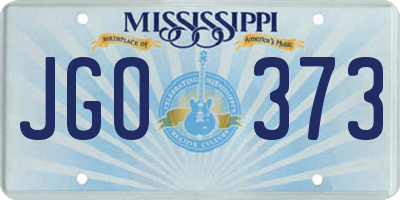 MS license plate JGO373
