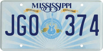 MS license plate JGO374