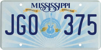 MS license plate JGO375
