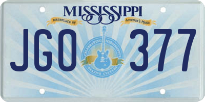 MS license plate JGO377