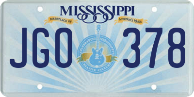 MS license plate JGO378