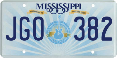 MS license plate JGO382