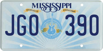 MS license plate JGO390