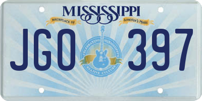 MS license plate JGO397