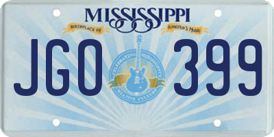 MS license plate JGO399