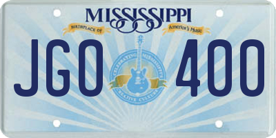 MS license plate JGO400