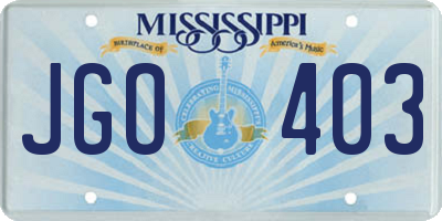 MS license plate JGO403