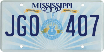 MS license plate JGO407