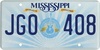 MS license plate JGO408