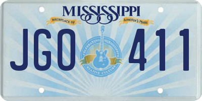 MS license plate JGO411