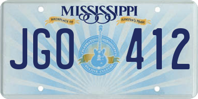 MS license plate JGO412