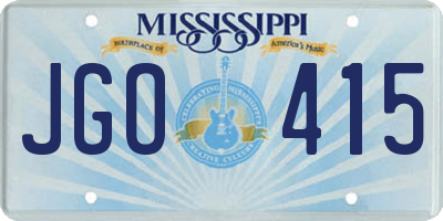 MS license plate JGO415