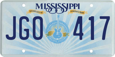 MS license plate JGO417
