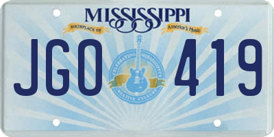 MS license plate JGO419