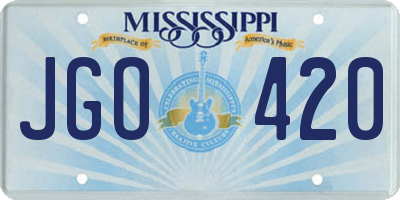 MS license plate JGO420