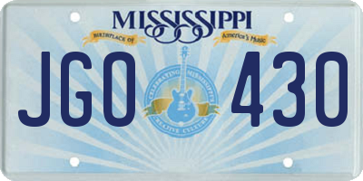 MS license plate JGO430