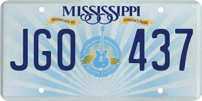 MS license plate JGO437