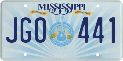 MS license plate JGO441