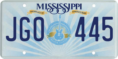 MS license plate JGO445