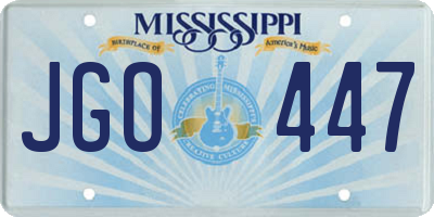 MS license plate JGO447