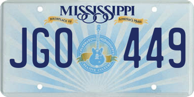 MS license plate JGO449
