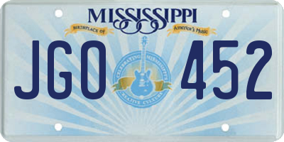 MS license plate JGO452
