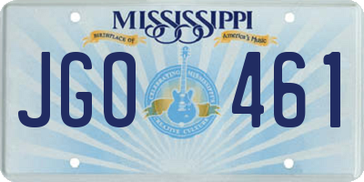 MS license plate JGO461
