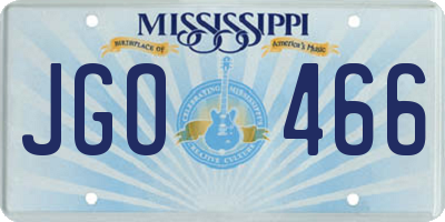 MS license plate JGO466