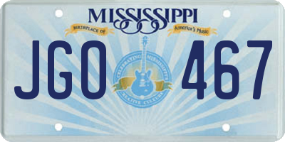 MS license plate JGO467