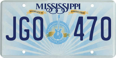 MS license plate JGO470