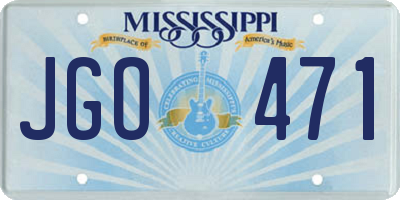 MS license plate JGO471