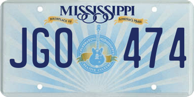 MS license plate JGO474