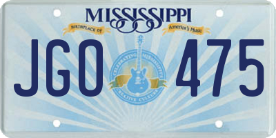 MS license plate JGO475