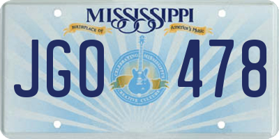 MS license plate JGO478