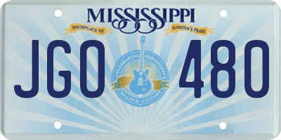 MS license plate JGO480