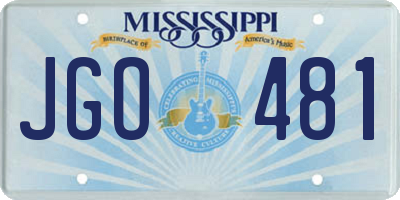 MS license plate JGO481