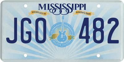 MS license plate JGO482