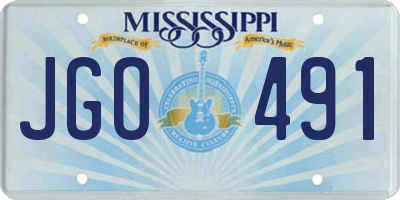 MS license plate JGO491
