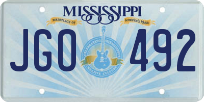 MS license plate JGO492